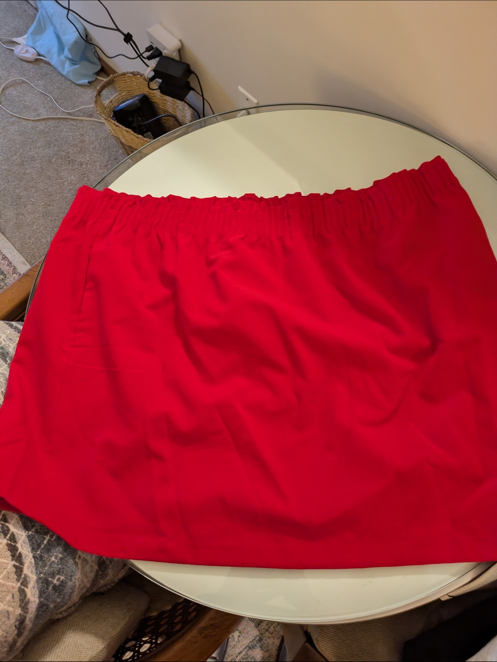 J. Crew Bright Red Elastic-Waist Mini Skirt